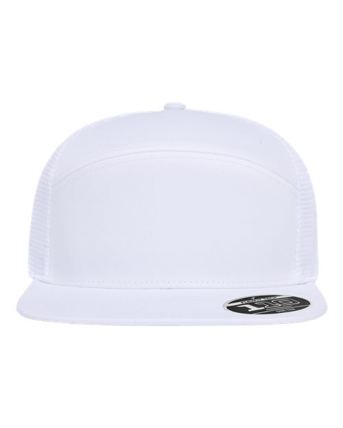 no-logo Flexfit 110 Mesh Arch Cap-Flexfit-White-Adjustable-Thread Logic