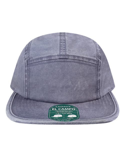 no-logo Legacy El Campo Five-Panel Camper Hat-Legacy-Slate Blue-Adjustable-Thread Logic