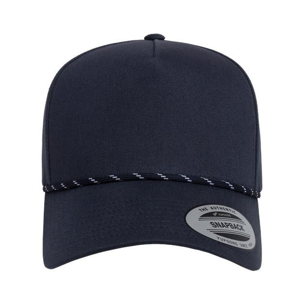 no-logo YP Classics Retro Cotton Blend Five-Panel Rope Cap-YP Classics-Navy-Adjustable-Thread Logic