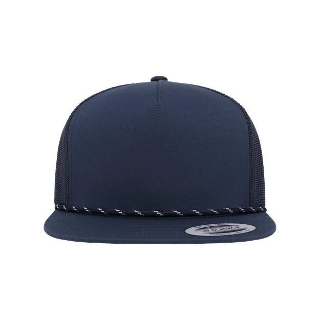 no-logo YP Classics Classic Five-Panel Trucker Rope Cap-YP Classics-Navy-Adjustable-Thread Logic