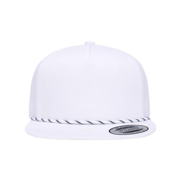 no-logo YP Classics Classic Five-Panel Trucker Rope Cap-YP Classics-White-Adjustable-Thread Logic