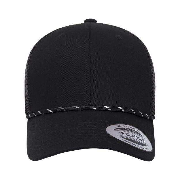 no-logo YP Classics Retro Trucker Rope Cap-YP Classics-Black-Adjustable-Thread Logic