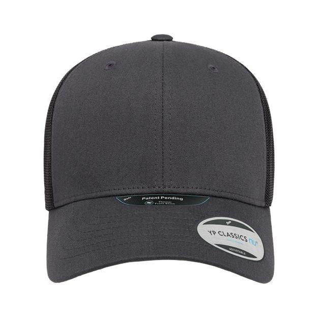 no-logo YP Classics NU Retro Trucker Cap-YP Classics-Charcoal/ Black-Adjustable-Thread Logic