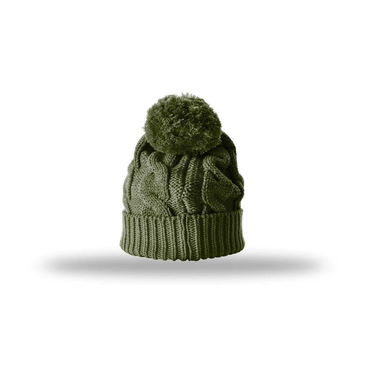 no-logo Richardson Chunk Twist Knit Beanie W/ Cuff & Pom-Richardson-Thread Logic