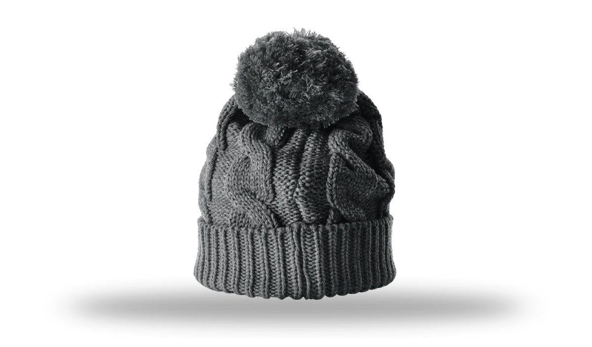 no-logo Richardson Chunk Twist Knit Beanie W/ Cuff & Pom-Richardson-Thread Logic