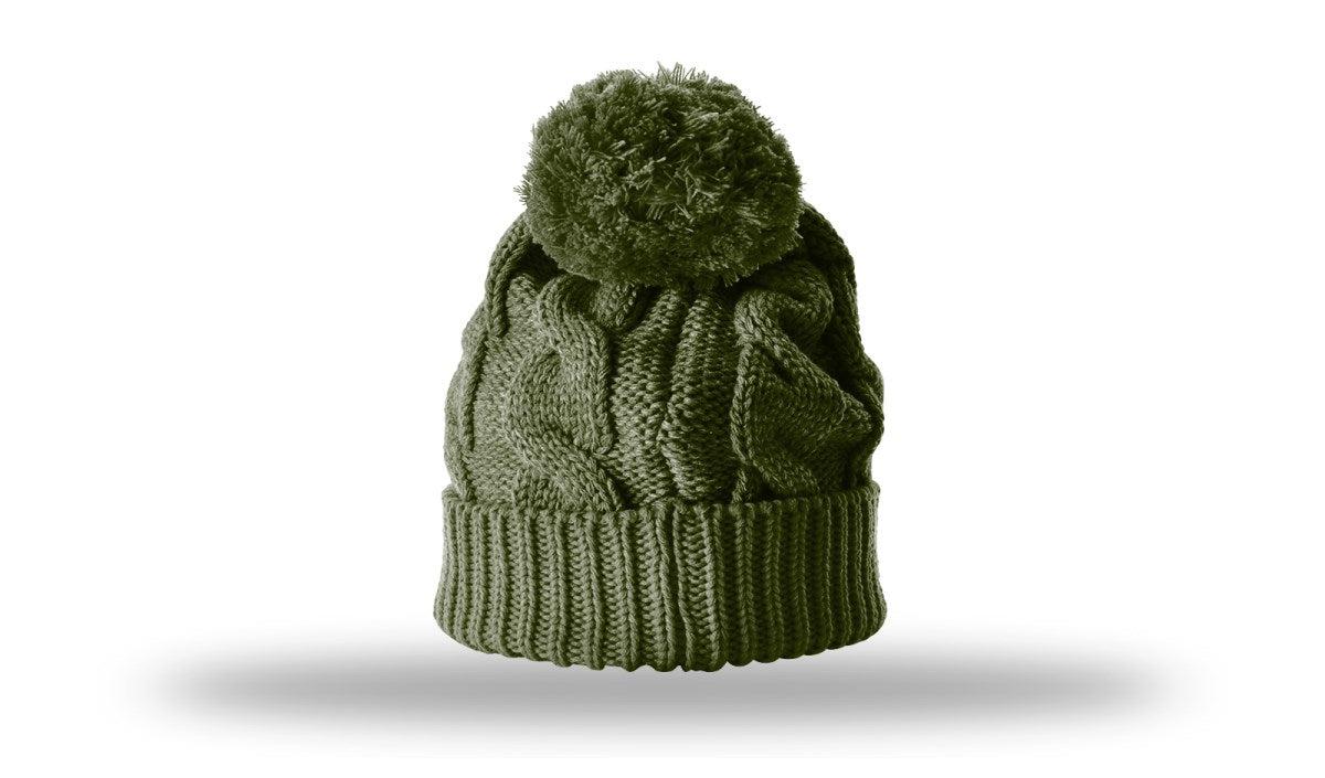 no-logo Richardson Chunk Twist Knit Beanie W/ Cuff & Pom-Richardson-Thread Logic