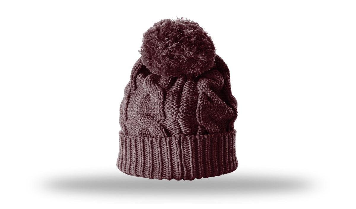 no-logo Richardson Chunk Twist Knit Beanie W/ Cuff & Pom-Richardson-Thread Logic