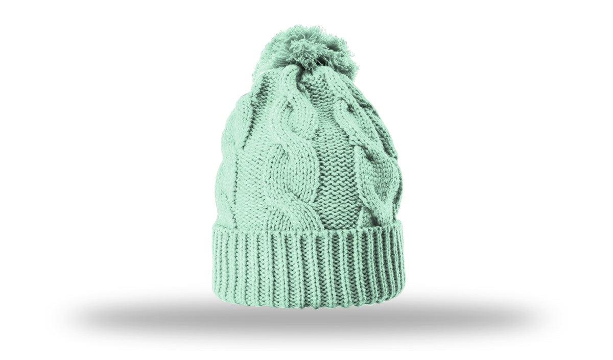 OUTLET-Richardson Chunk Twist Knit Beanie W/ Cuff & Pom