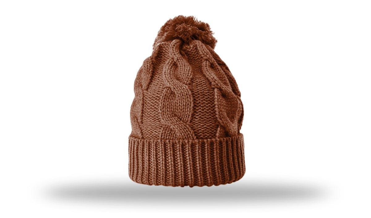 OUTLET-Richardson Chunk Twist Knit Beanie W/ Cuff & Pom