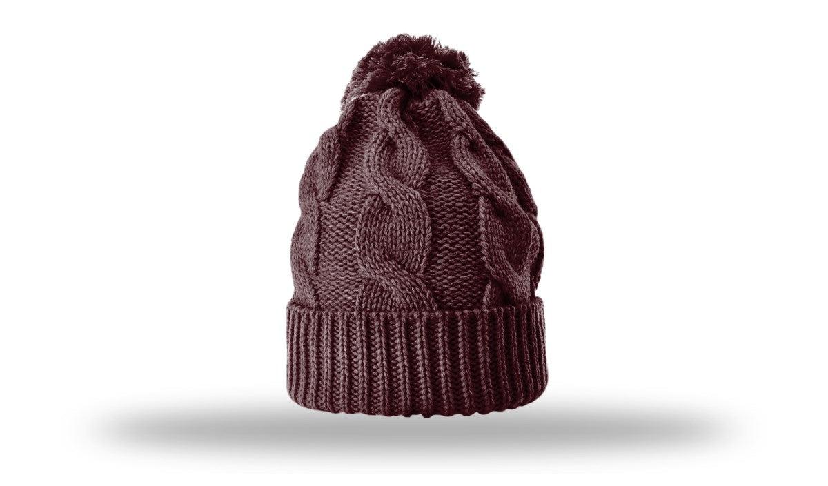 OUTLET-Richardson Chunk Twist Knit Beanie W/ Cuff & Pom