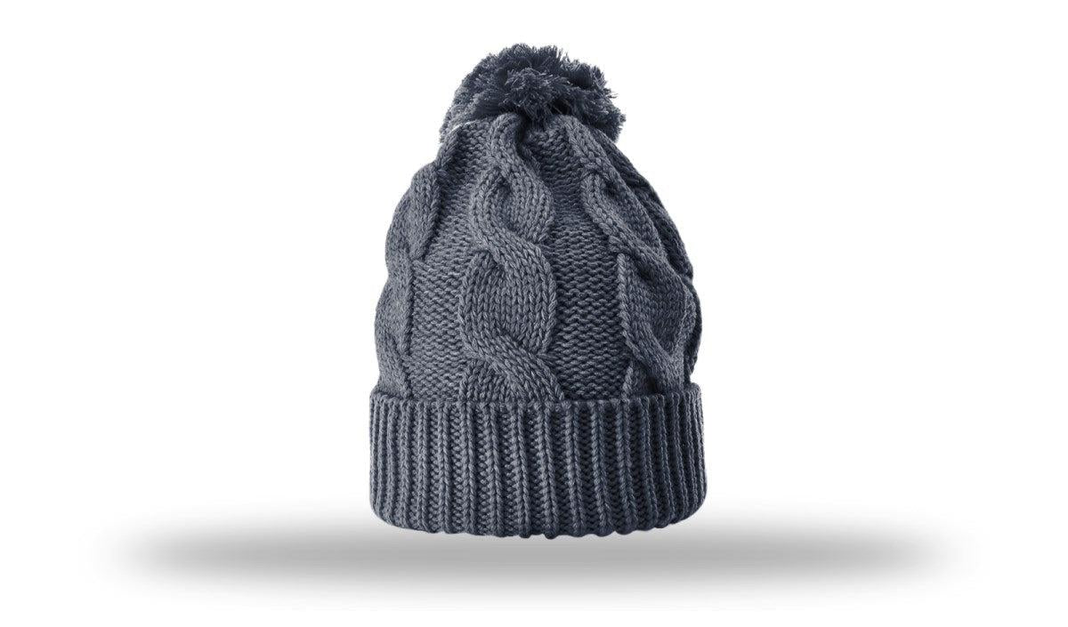 OUTLET-Richardson Chunk Twist Knit Beanie W/ Cuff & Pom