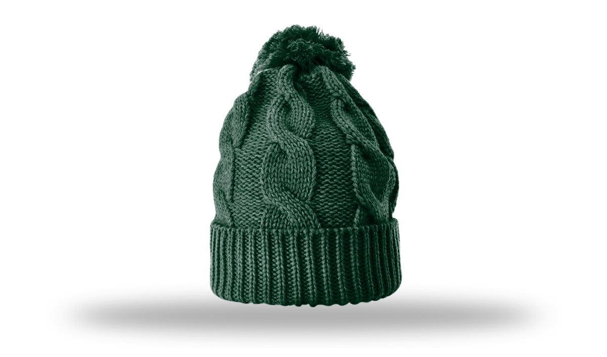 OUTLET-Richardson Chunk Twist Knit Beanie W/ Cuff & Pom