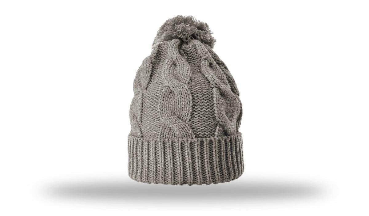 OUTLET-Richardson Chunk Twist Knit Beanie W/ Cuff & Pom