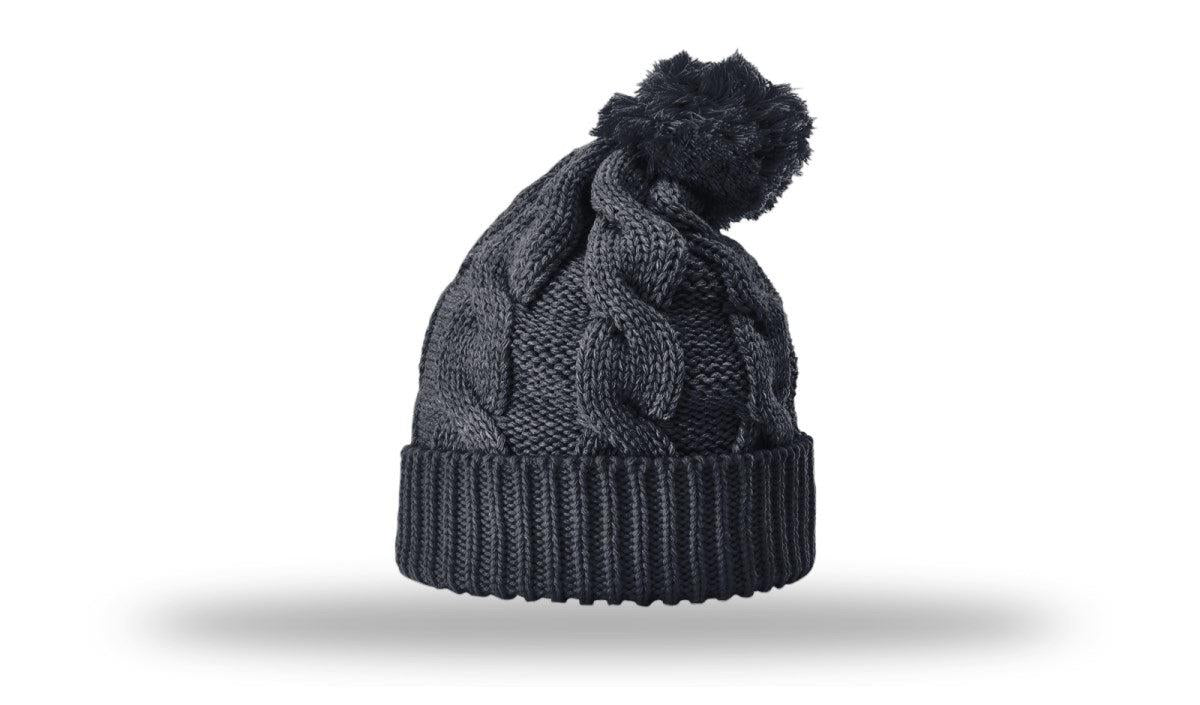 no-logo Richardson Chunk Twist Knit Beanie W/ Cuff & Pom-Richardson-Thread Logic