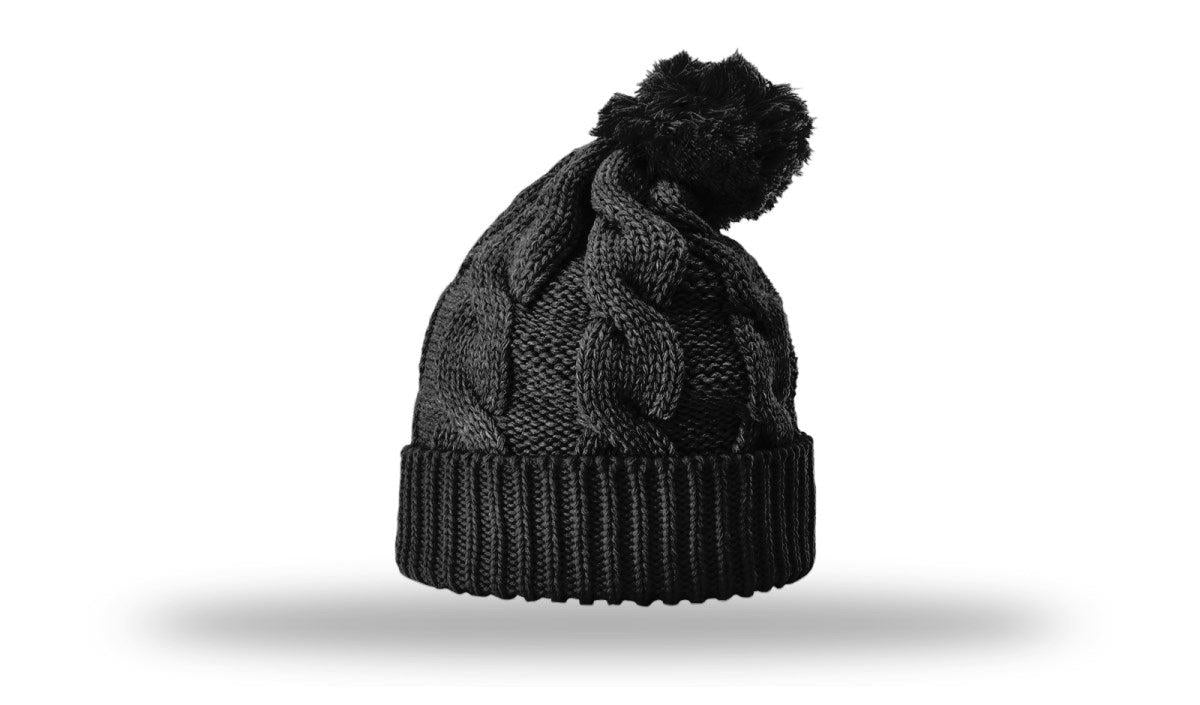 no-logo Richardson Chunk Twist Knit Beanie W/ Cuff & Pom-Richardson-Thread Logic