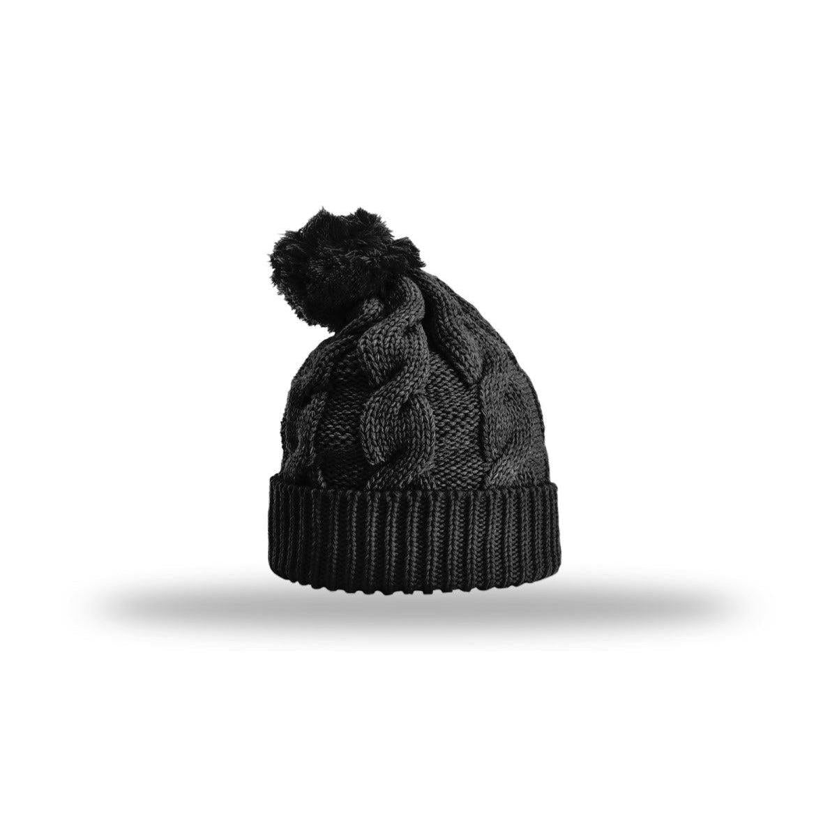 no-logo Richardson Chunk Twist Knit Beanie W/ Cuff & Pom-Richardson-Thread Logic