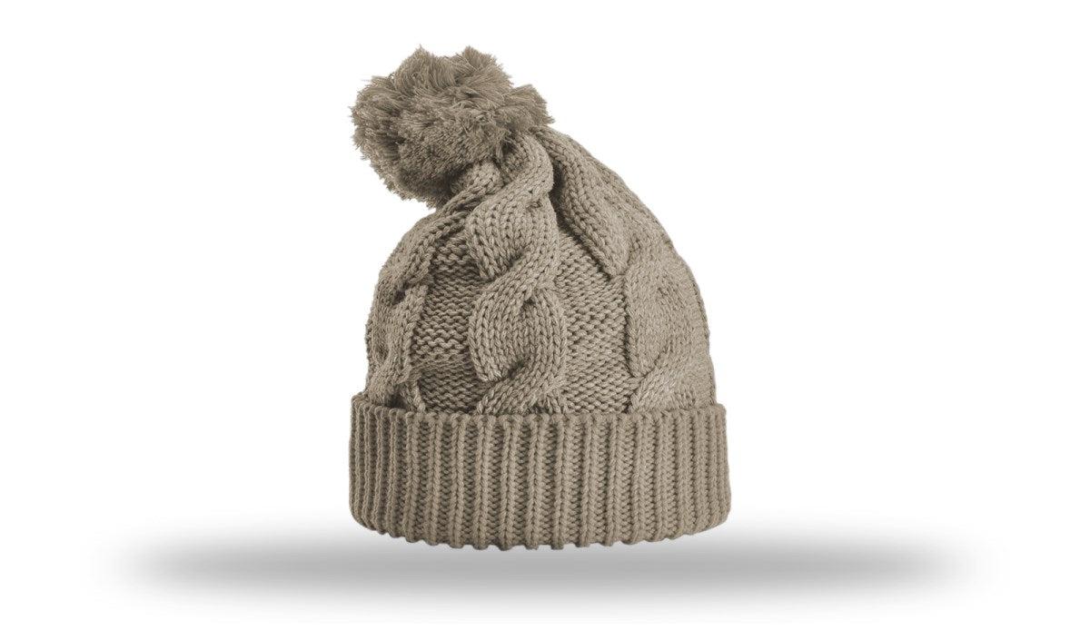 no-logo Richardson Chunk Twist Knit Beanie W/ Cuff & Pom-Richardson-Thread Logic