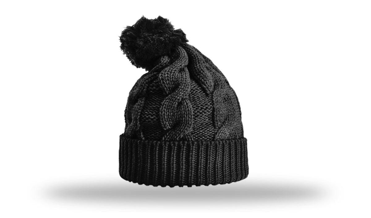 no-logo Richardson Chunk Twist Knit Beanie W/ Cuff & Pom-Richardson-Thread Logic