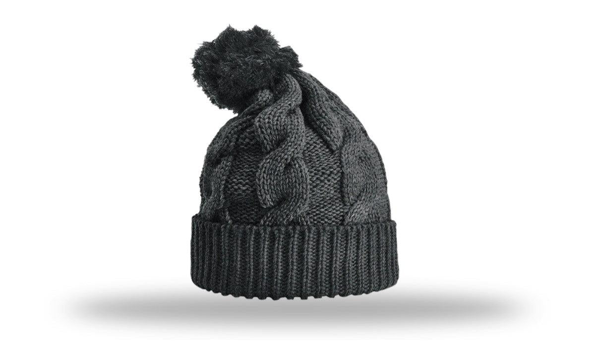 no-logo Richardson Chunk Twist Knit Beanie W/ Cuff & Pom-Richardson-Thread Logic