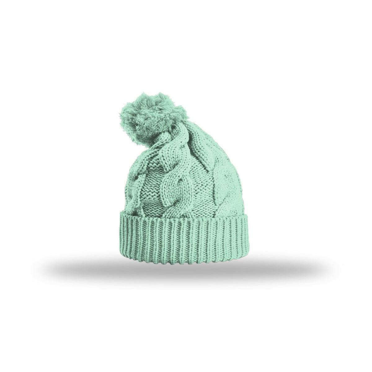 no-logo Richardson Chunk Twist Knit Beanie W/ Cuff & Pom-Richardson-Thread Logic