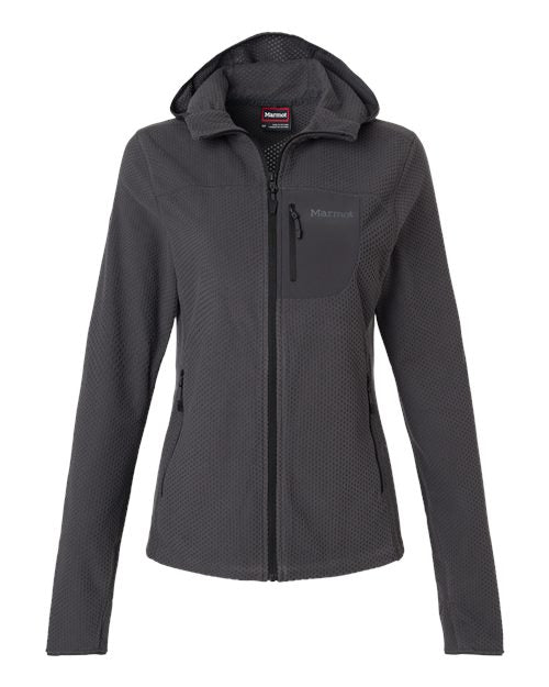logo-left Marmot WoAir Fleece Hooded Jacket-Marmot-Blackened-XS-Thread Logic