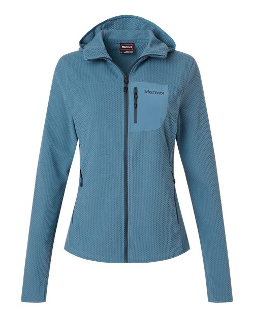 logo-left Marmot WoAir Fleece Hooded Jacket-Marmot-Summer Storm-XS-Thread Logic