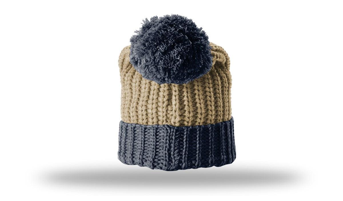 no-logo Richardson Chunk Cable Beanie W/ Cuff & Pom-Richardson-Thread Logic