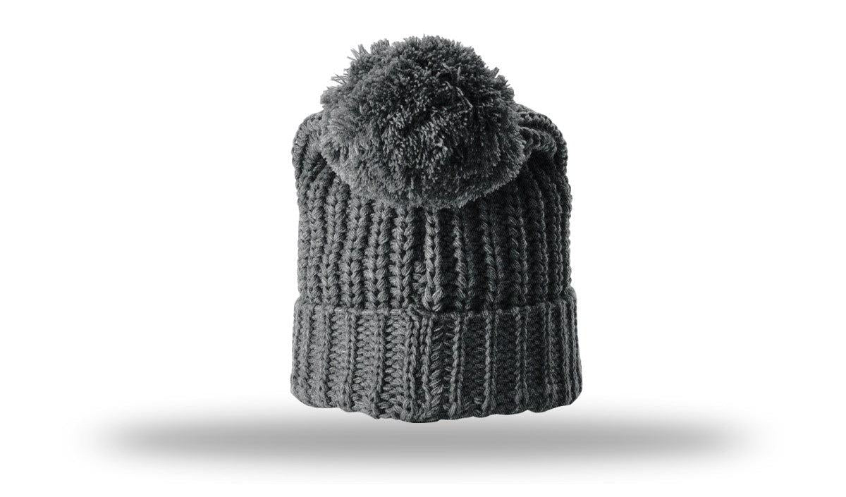 no-logo Richardson Chunk Cable Beanie W/ Cuff & Pom-Richardson-Thread Logic