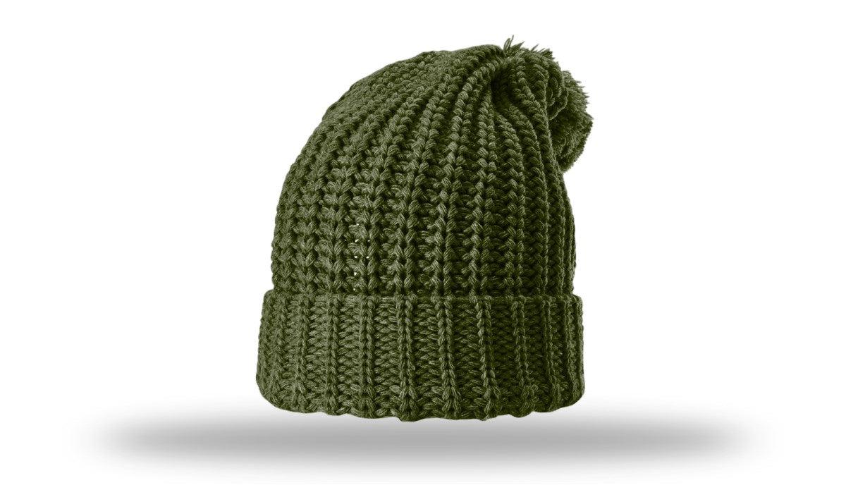 Richardson Chunk Cable Beanie W/ Cuff & Pom