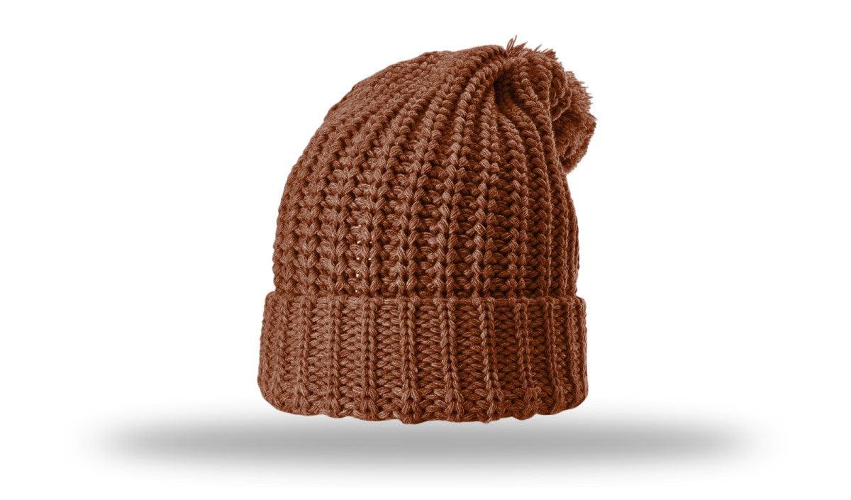 Richardson Chunk Cable Beanie W/ Cuff & Pom