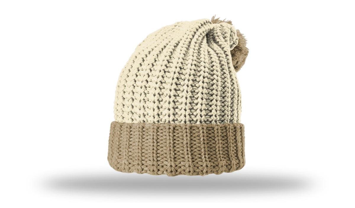 Richardson Chunk Cable Beanie W/ Cuff & Pom