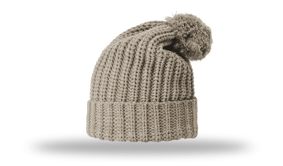 no-logo Richardson Chunk Cable Beanie W/ Cuff & Pom-Richardson-Thread Logic