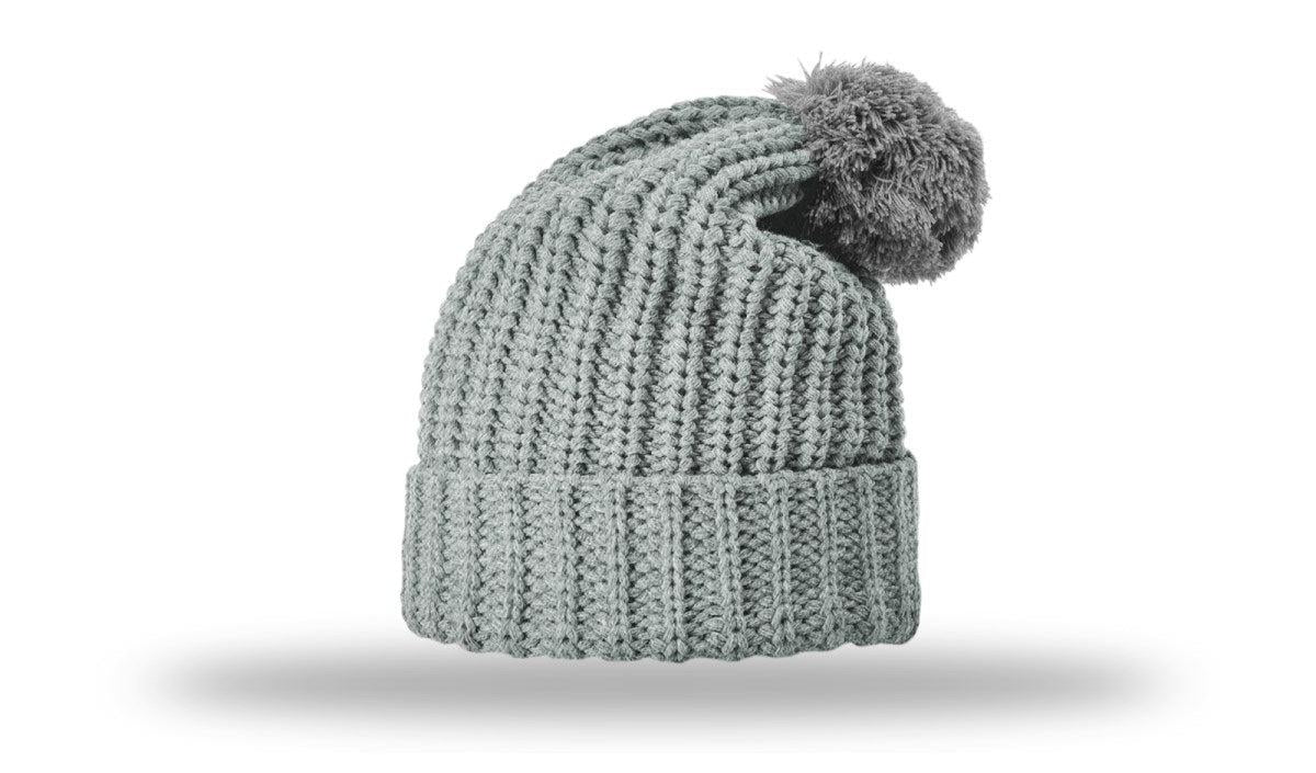 no-logo Richardson Chunk Cable Beanie W/ Cuff & Pom-Richardson-Thread Logic