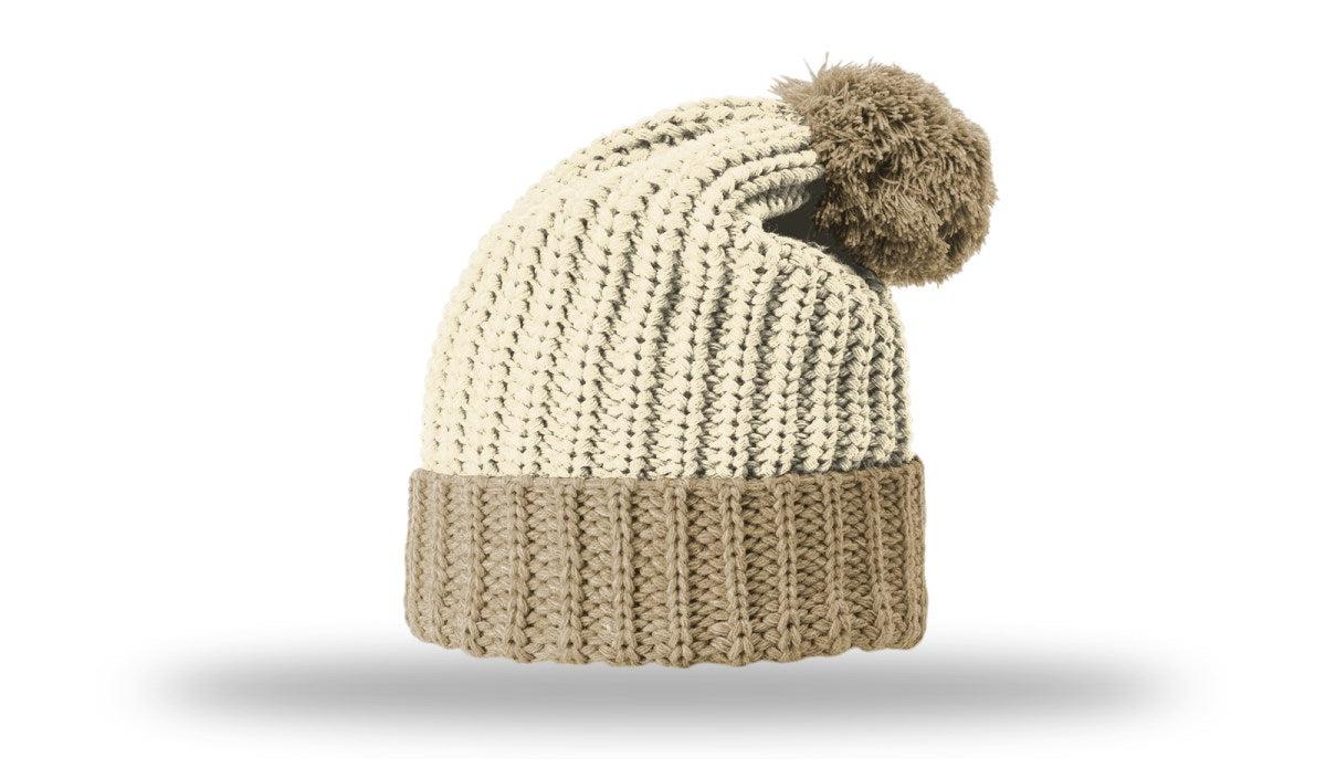 no-logo Richardson Chunk Cable Beanie W/ Cuff & Pom-Richardson-Thread Logic