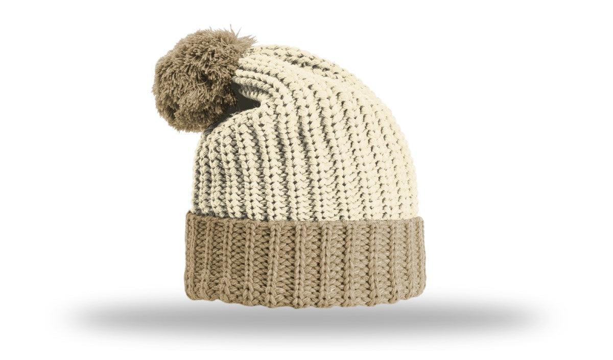 no-logo Richardson Chunk Cable Beanie W/ Cuff & Pom-Richardson-Thread Logic