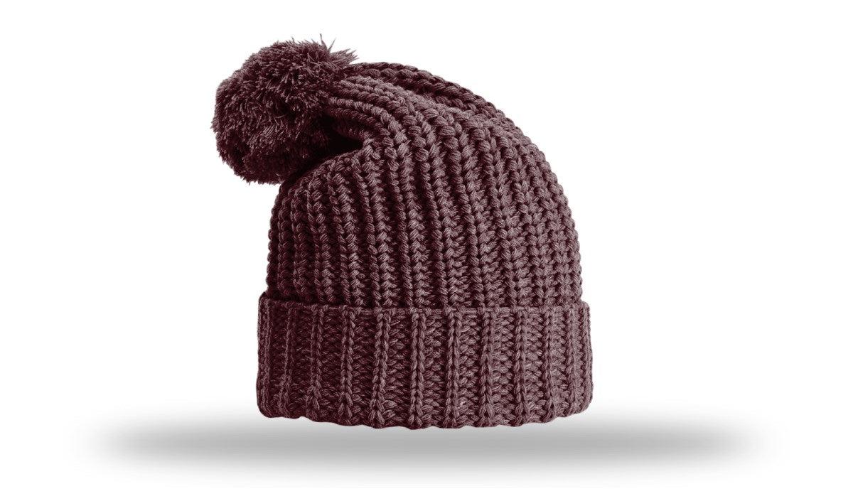 no-logo Richardson Chunk Cable Beanie W/ Cuff & Pom-Richardson-Thread Logic