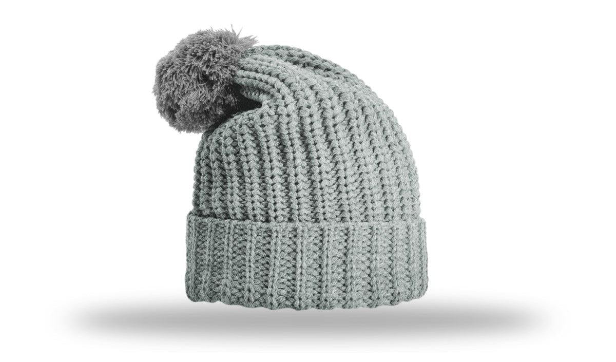 no-logo Richardson Chunk Cable Beanie W/ Cuff & Pom-Richardson-Thread Logic