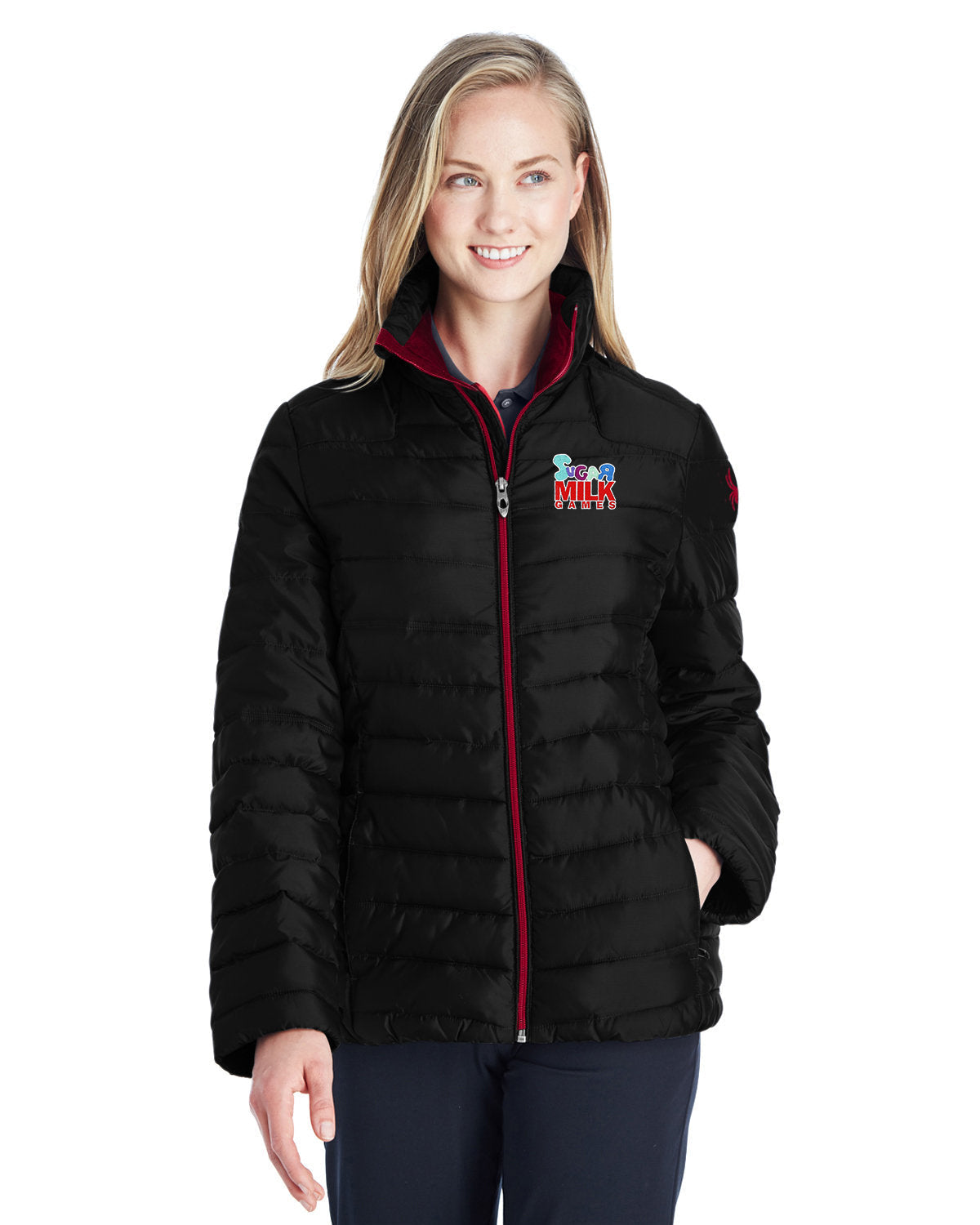 Spyder 187336 Ladies Supreme Insulated Puffer Jacket Black Red Xs