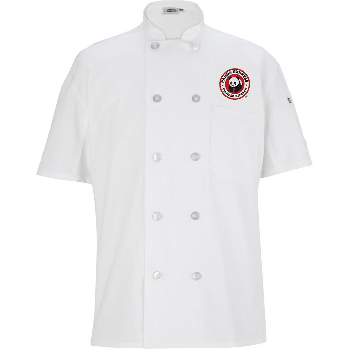 no-logo Edwards 10 Button Short Sleeve Chef Coat with Mesh-Men's Chef Coats-Edwards-Thread Logic