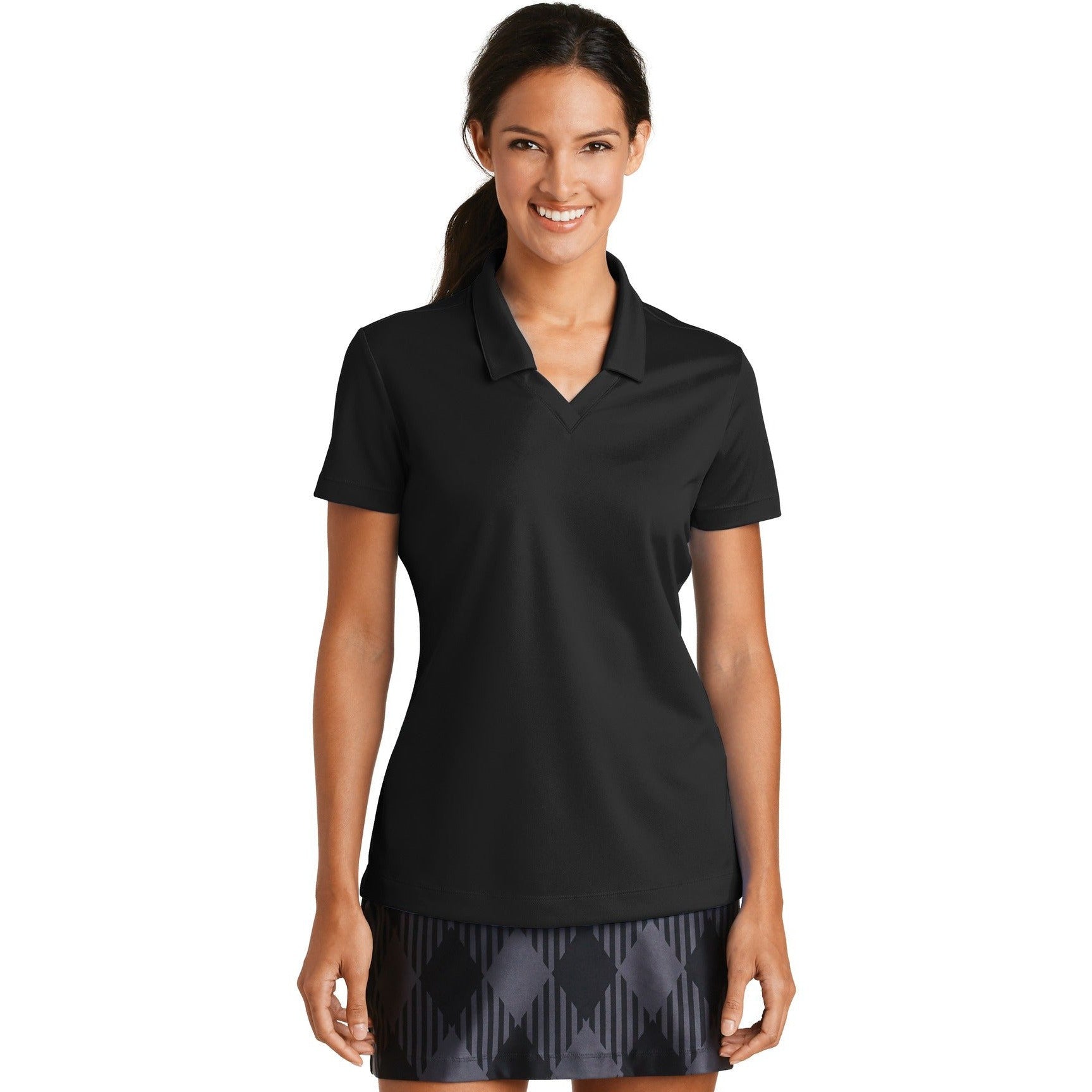 no-logo CLOSEOUT - Nike Ladies Dri-FIT Micro Pique Polo-Nike-Black-XL-Thread Logic