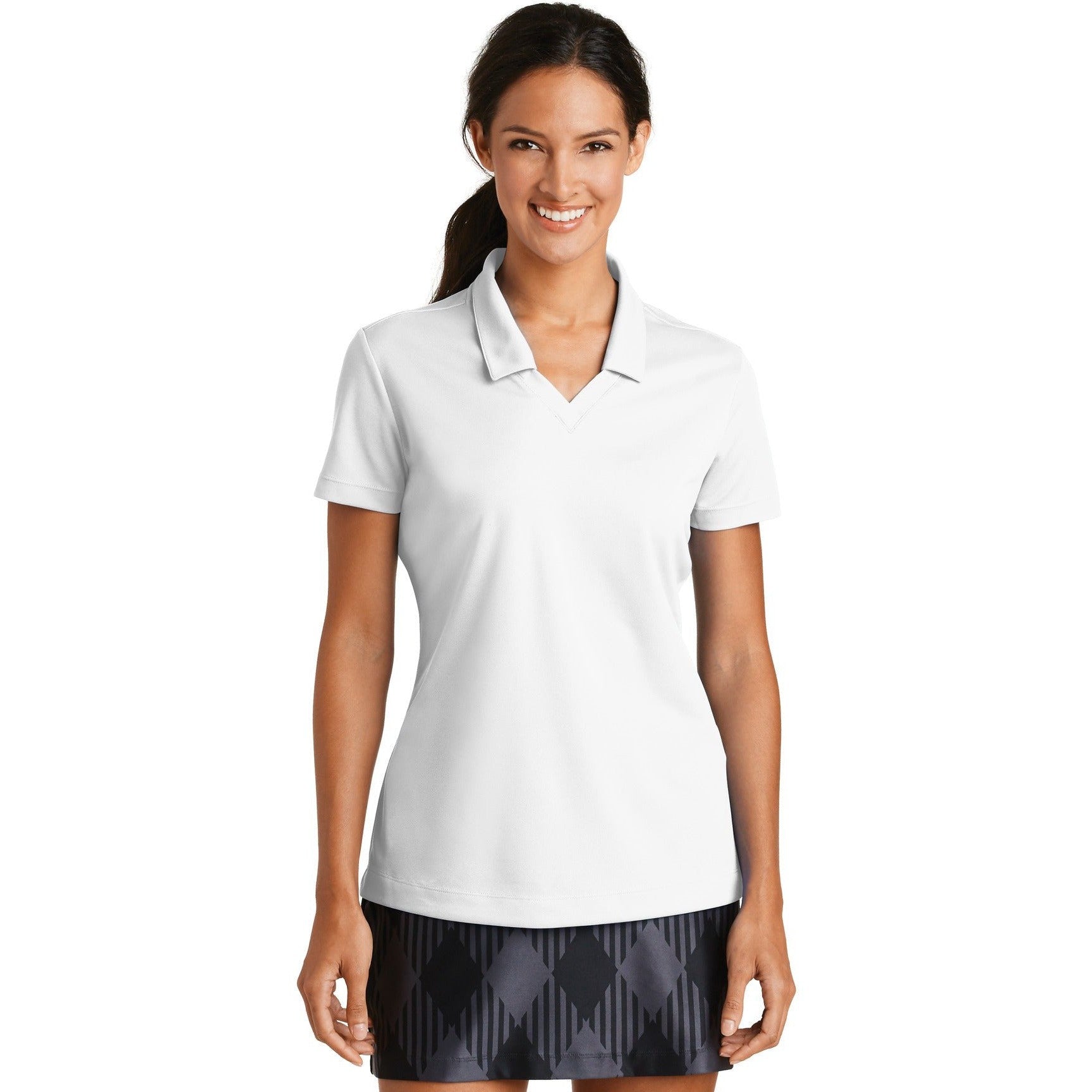 no-logo CLOSEOUT - Nike Ladies Dri-FIT Micro Pique Polo-Nike-White-2XL-Thread Logic