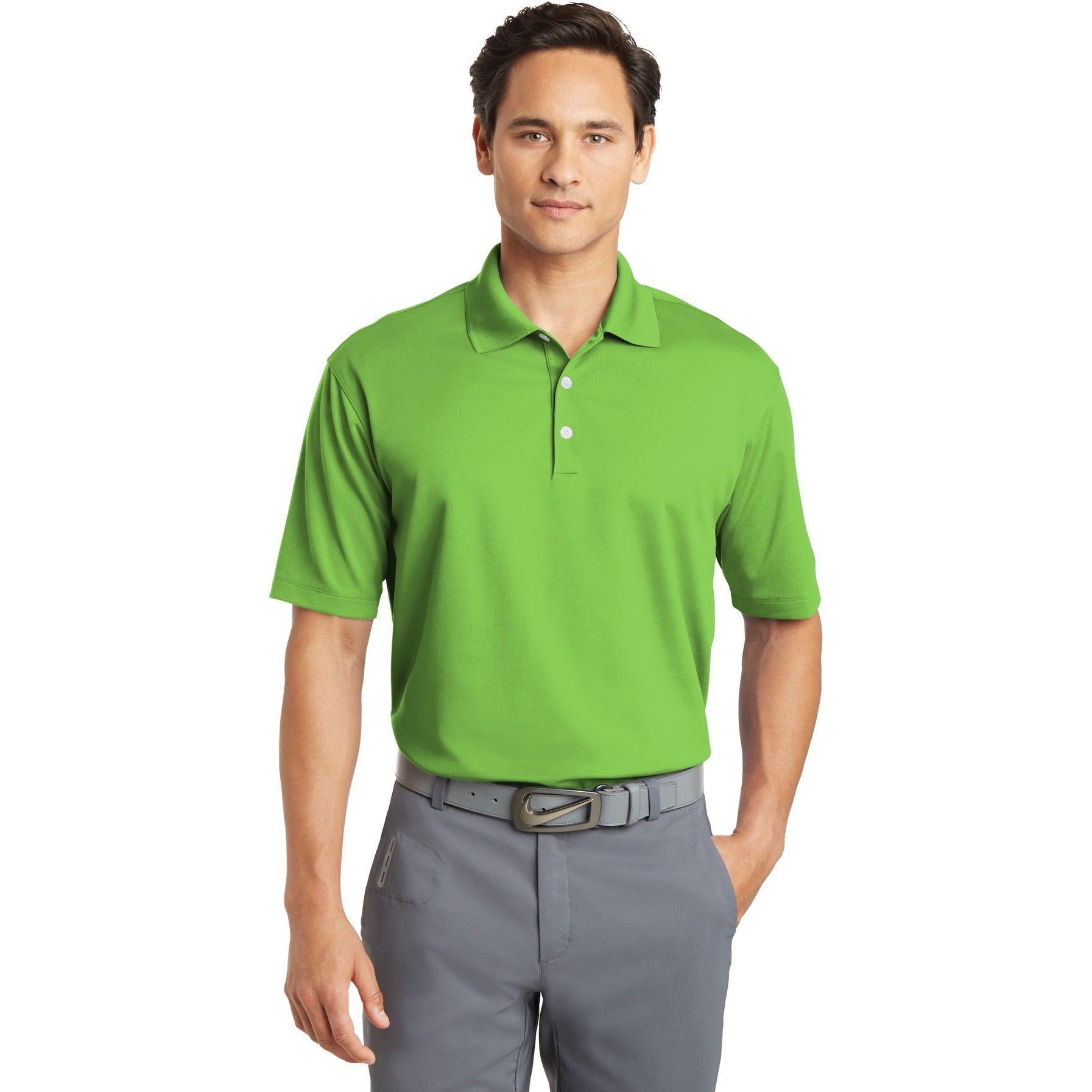 no-logo CLOSEOUT - Nike Dri-FIT Micro Pique Polo-Nike-Action Green-L-Thread Logic