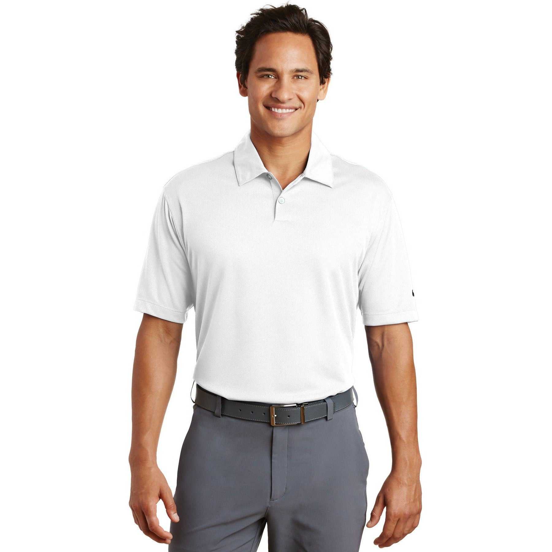 no-logo CLOSEOUT - Nike Dri-FIT Pebble Texture Polo-Nike-White-XL-Thread Logic