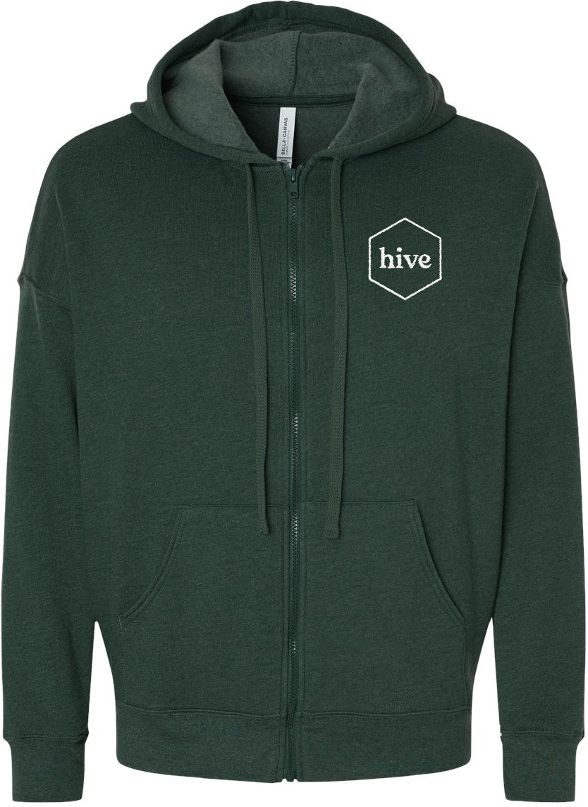 no-logo Bella+Canvas Sponge Fleece DTM Full-Zip Hoodie-Apparel-Bella&Canvas-Thread Logic