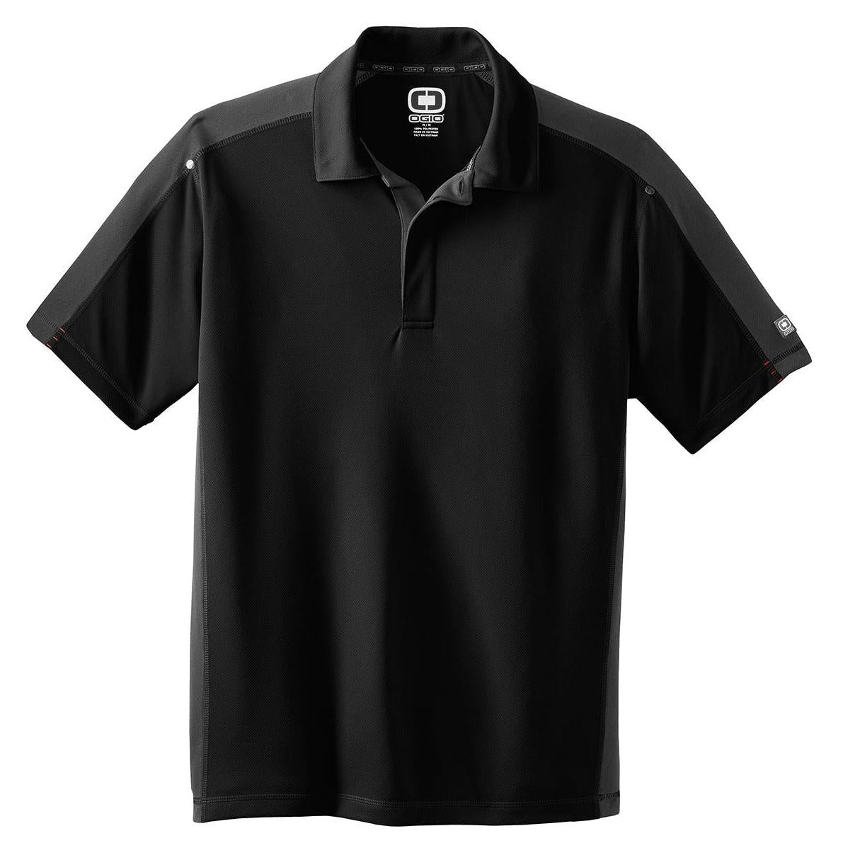 no-logo CLOSEOUT - OGIO Trax Polo-Active-OGIO-Blacktop/Diesel Grey/Signal Red-XS-Thread Logic