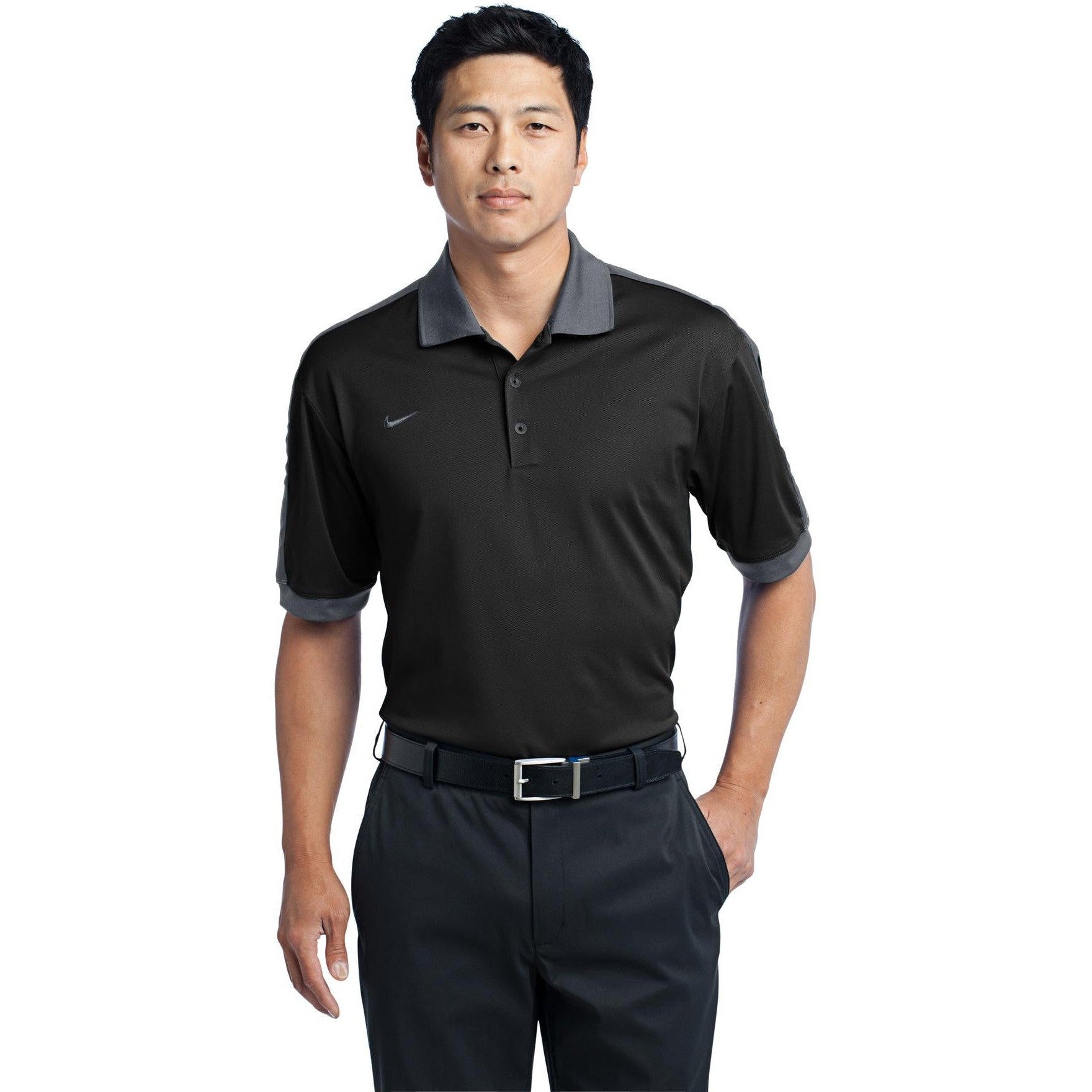 no-logo CLOSEOUT - Nike Dri-FIT N98 Polo-Nike-Black/Cool Grey-S-Thread Logic