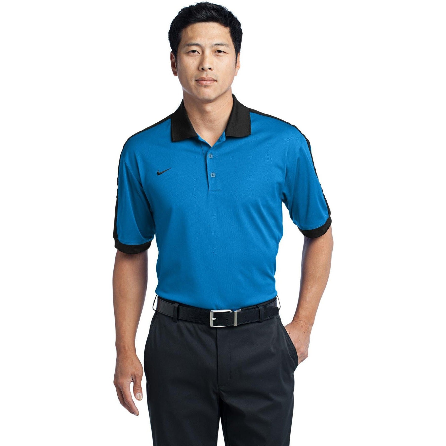 no-logo CLOSEOUT - Nike Dri-FIT N98 Polo-Nike-Signal Blue/Black-M-Thread Logic