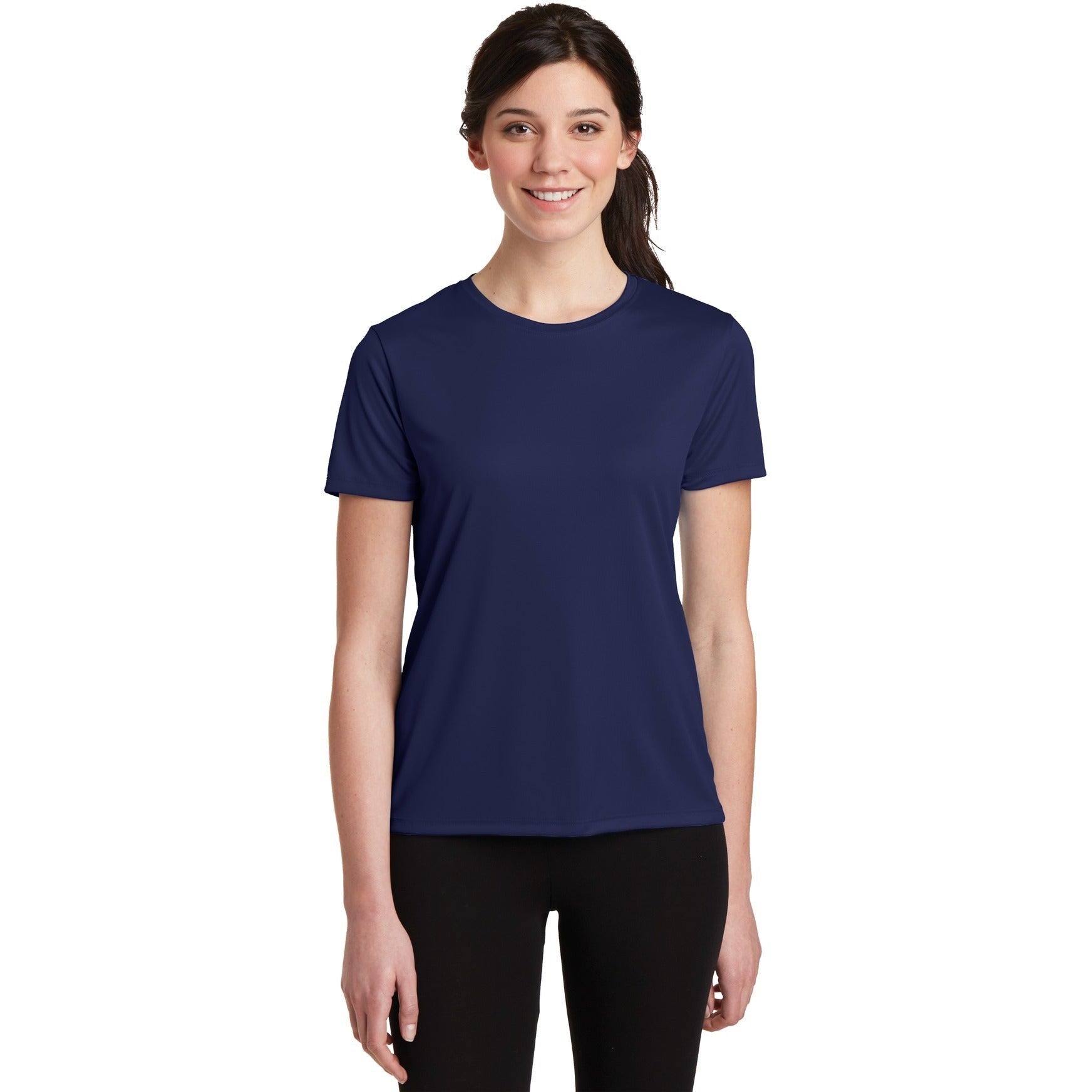 no-logo CLOSEOUT - Hanes Ladies Cool Dri Performance T-Shirt-Hanes-Navy-M-Thread Logic