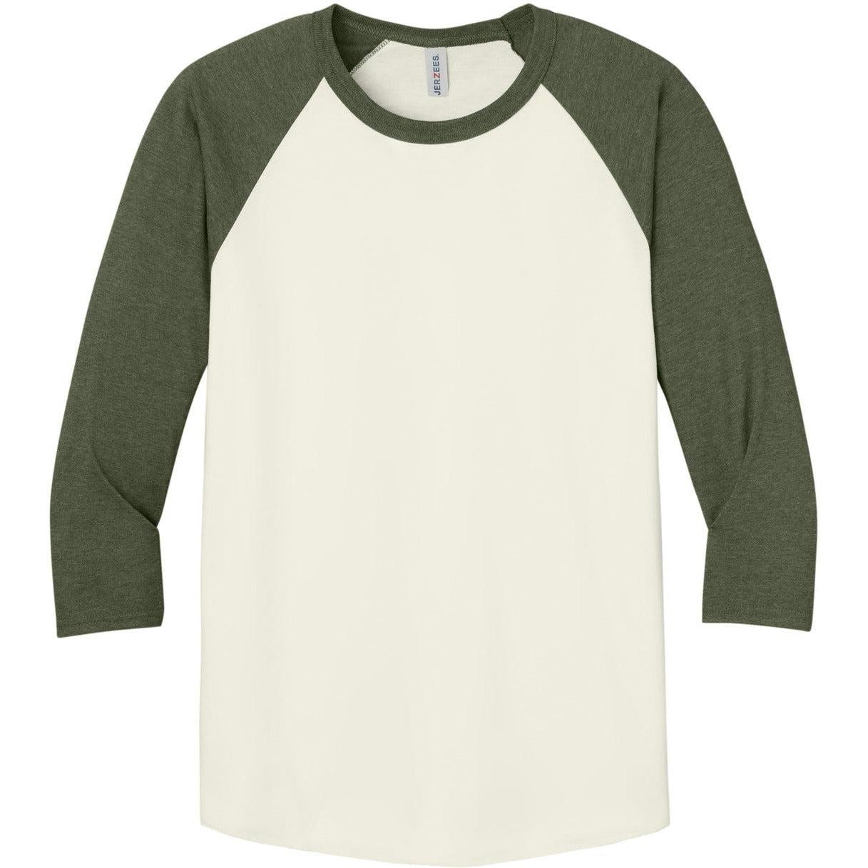 Jerzees Unisex Premium Blend Combed Ring Spun 3/4-Sleeve Raglan