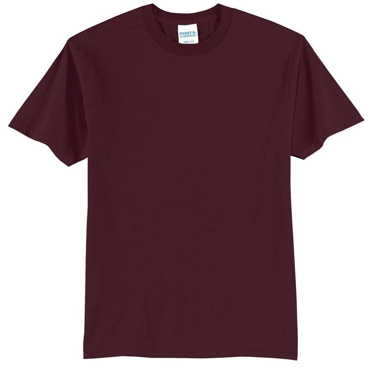 no-logo Port & Company Tall Core Blend Tee-Polos-Port & Company-Athletic Maroon-LT-Thread Logic